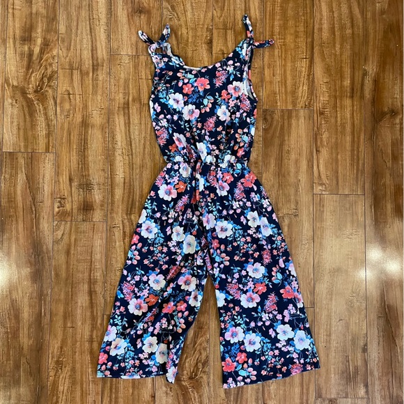 HEART & ARROW Girls Navy Floral Jumper Sleeveless Size 7/8 - Picture 6 of 9